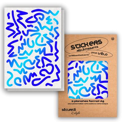 Sheets of reflective stickers A5 Louvre Blue