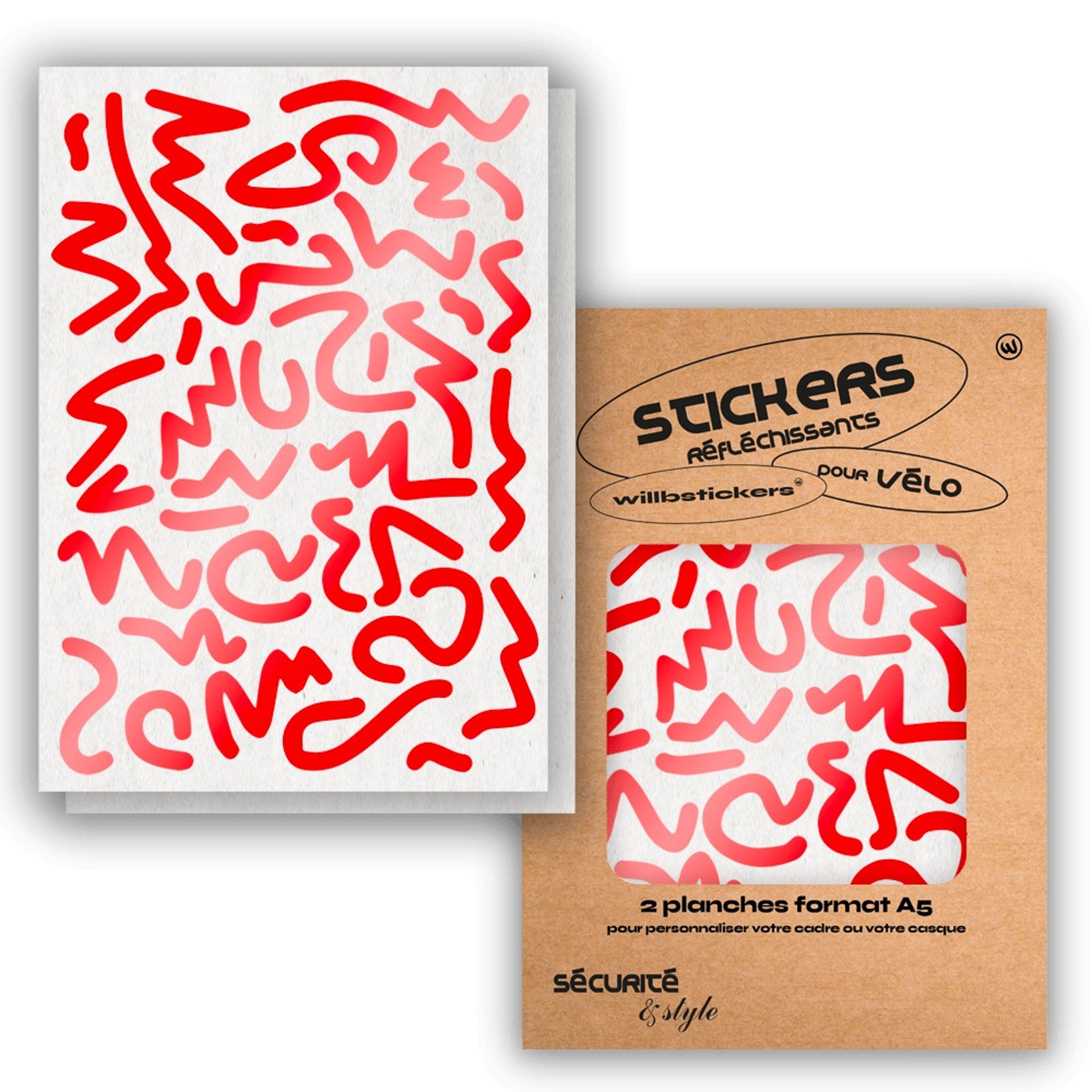 Buy wholesale Sheets of reflective stickers format A5 Louvre Rouge
