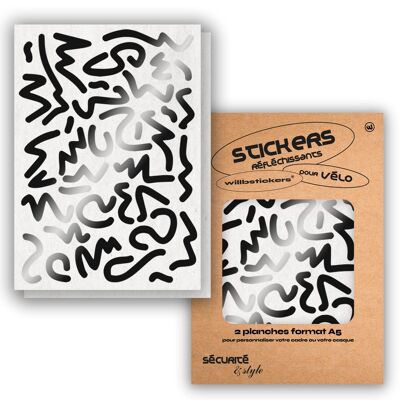 Sheets of reflective stickers A5 Louvre Black