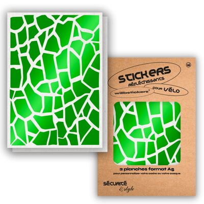 Sheets of reflective stickers format A5 Volcano Green