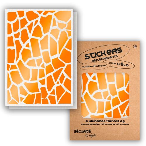 Planches de stickers réfléchissants format A5 Volcano Orange