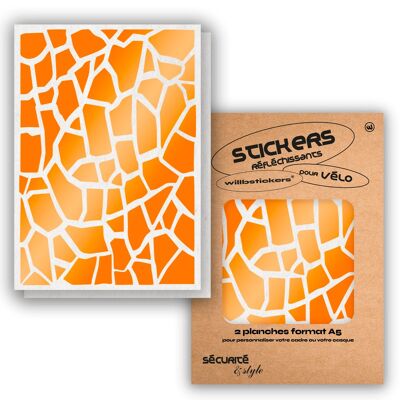 Sheets of reflective stickers format A5 Volcano Orange