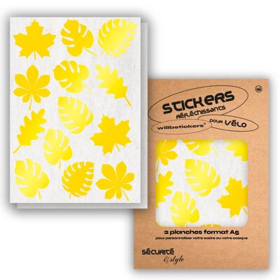 Planches de stickers réfléchissants format A5 Leaf Jaune