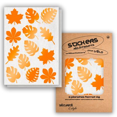 Sheets of reflective stickers A5 Leaf Orange