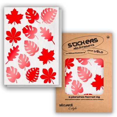 Sheets of reflective stickers A5 Leaf Red