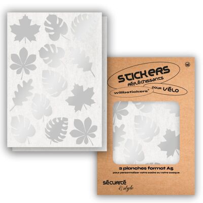 Sheets of reflective stickers format A5 Leaf White