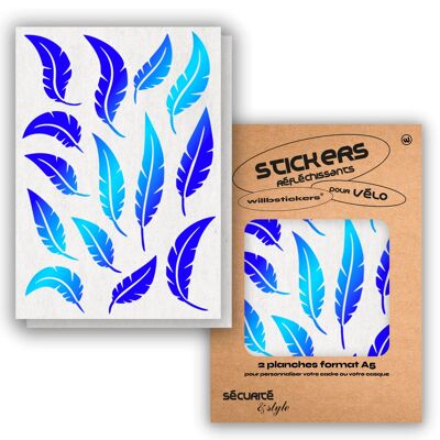 Sheets of reflective stickers format A5 Feather Blue
