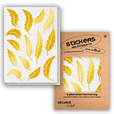 Hojas de pegatinas reflectantes formato A5 Feather Gold