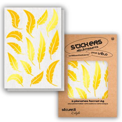 Sheets of reflective stickers format A5 Plume Jaune