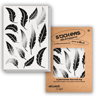 Sheets of reflective stickers format A5 Feather Black