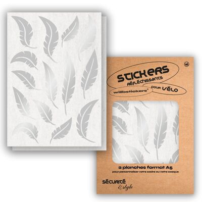 Sheets of reflective stickers format A5 Feather White
