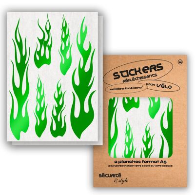 Sheets of reflective stickers format A5 Flame Green