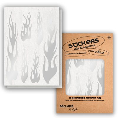 Sheets of reflective stickers format A5 Flame White