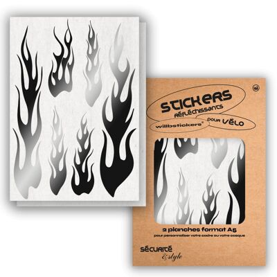 Sheets of reflective stickers format A5 Flame Black