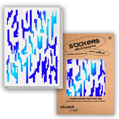 Planches de stickers réfléchissants format A5 Digital Bleu