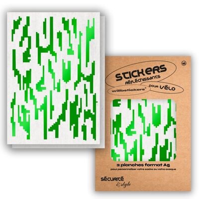 Sheets of reflective stickers format A5 Digital Green