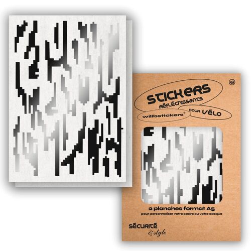 Planches de stickers réfléchissants format A5 Digital Noir
