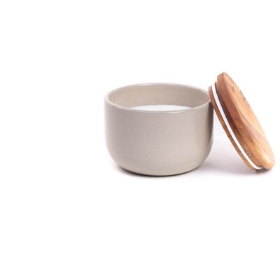 Ylang Ylang scented candle, Earth-coloured ceramic pot