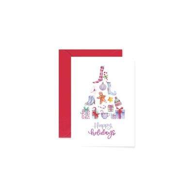 Cartolina di auguri - Happy Holidays Tree