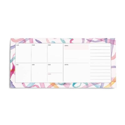 Small Weekly Desk Planner - Brush
