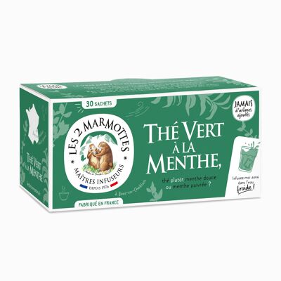 The vert bio à la menthe |Thé vert à la menthe biologique Les 2 Marmottes