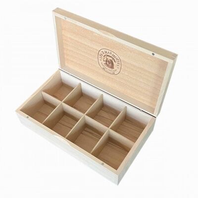 Coffret en bois du Jura vide 8 cases