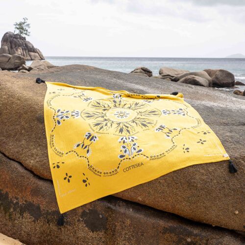 ESPERANZA - Yellow Organic Cotton Beach Towel