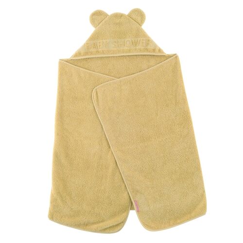 Cape de bain BabyShower jaune moutarde