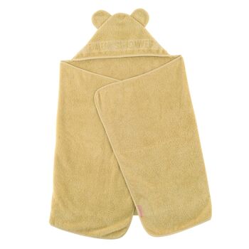 Cape de bain BabyShower jaune moutarde 1