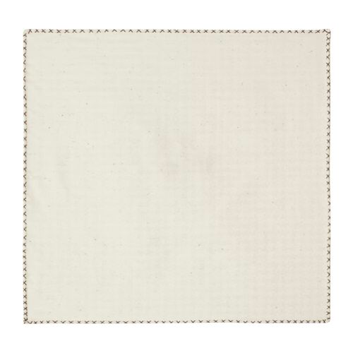 White houndstooth weave cotton pocket square