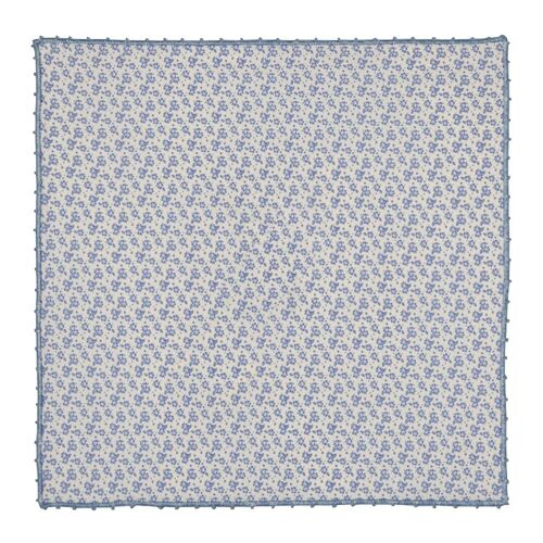 Blue freesia-print cotton poplin pocket square