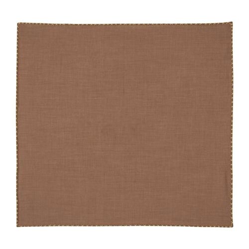 Light brown cotton poplin pocket square