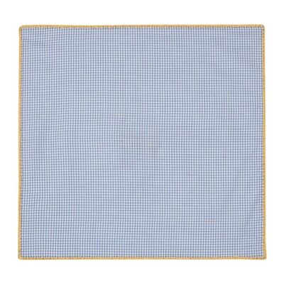 Pale blue zig-zag weave cotton poplin square