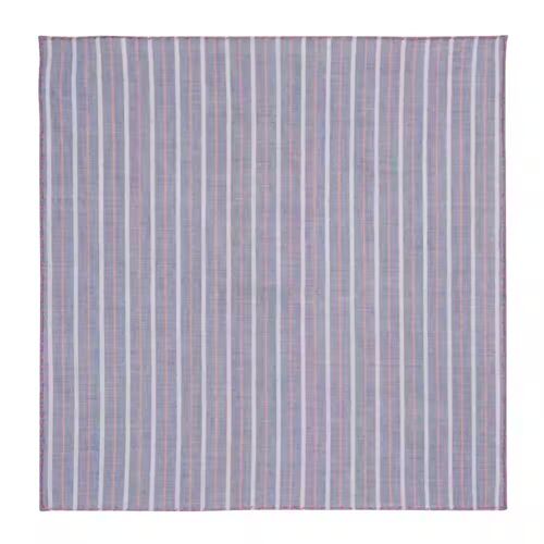 Pink and blue pinstripe cotton pocket square