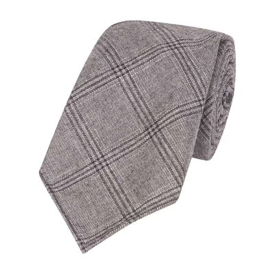 10-fach karierte Krawatte aus grauer Wolle