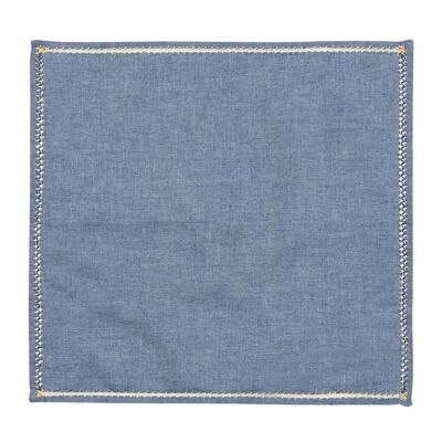 PAÑUELO DE BOLSILLO ZIG ZAG ALGODÓN CHAMBRAY DENIM