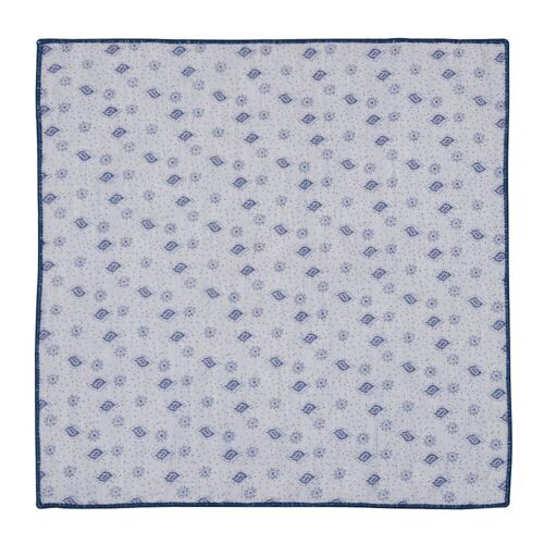 Blue cotton ditzy floral pocket square