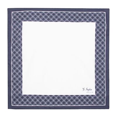 CARRE DE POCHE FOULARD COTON BLEU MARINE MYLAND