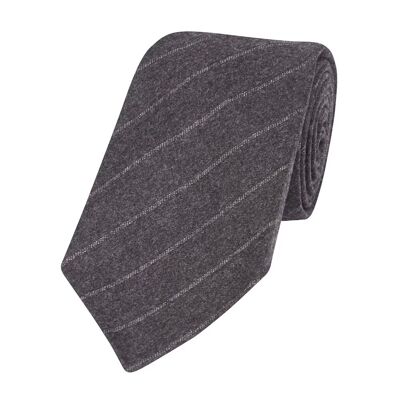 Grey wool ten-fold regimental tie