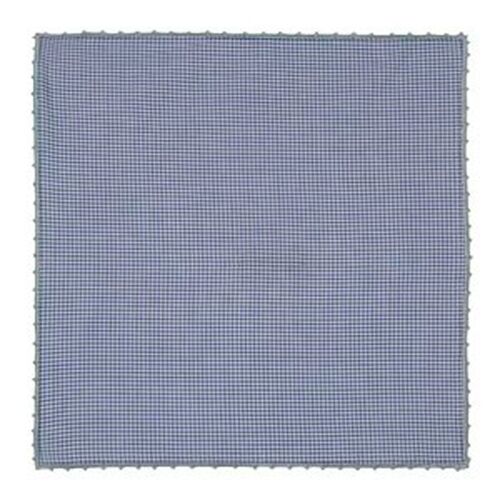 Blue micro-check vichy poplin pocket square