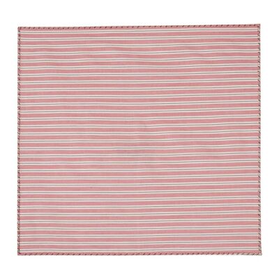 Striped orange cotton poplin pocket square