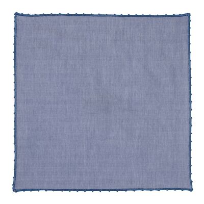 Light blue herringbone cotton pocket square