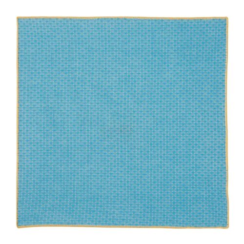 Turquoise micro-diamond pattern cotton pocket square