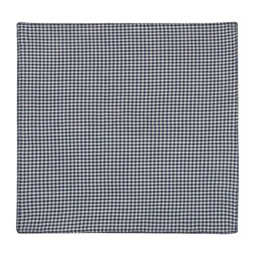 Navy gingham cotton twill pocket square