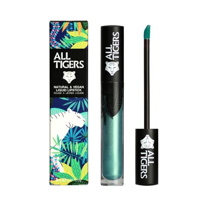 2-in-1 Natural and vegan lipstick or top coat 989 GREEN METAL "STEAL THE SHOW"