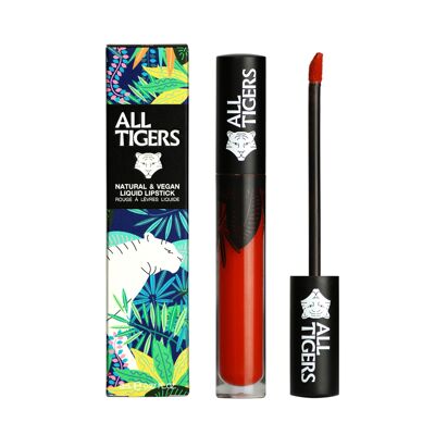 Vegan and natural matte liquid lipstick 886 ORANGE RED "SHAKE THE GROUND"