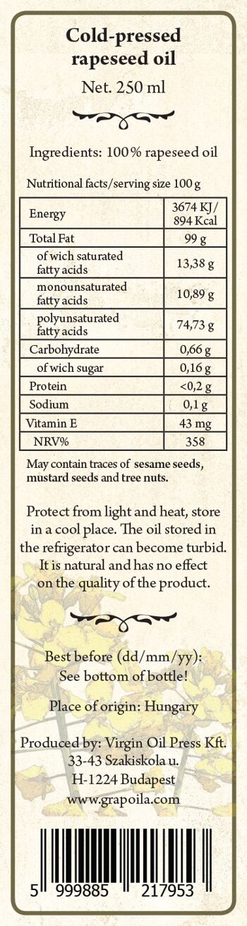 Huile de colza Grapoila 21,7x4,6x4,6 cm 3