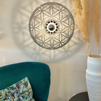 Flower of Life Wall / Ceiling Light Silver