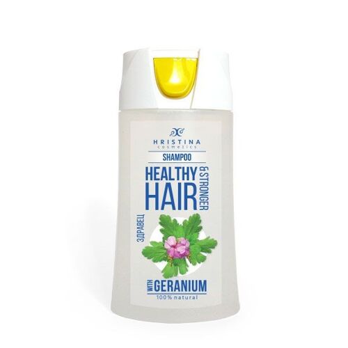 Hair Shampoo for Healthy and Stronger Hair - with Geranium, 200 ml