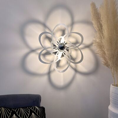 Wand-/Deckenleuchte Infinity Flower Silber